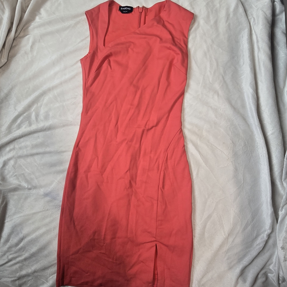 BEBE Dress With Small Slit Pink